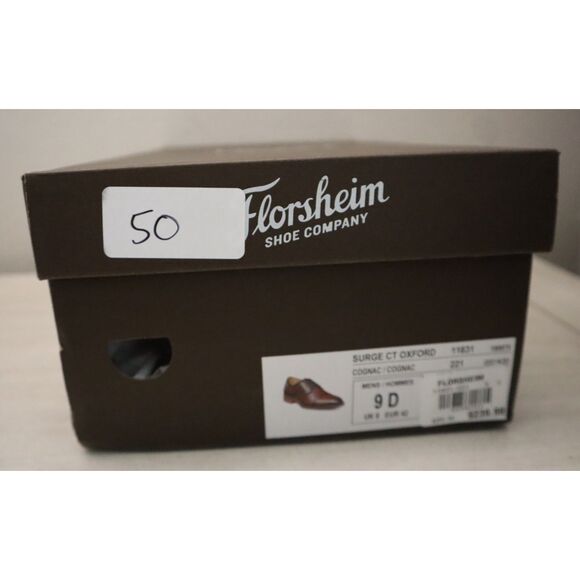 Florsheim 11831-221 Men's Sz 9D Cognac Brown Surge Leather Cap Toe Oxfords - Picture 13 of 13